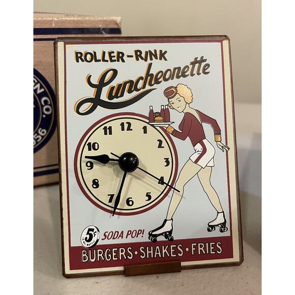 VTG RARE Liberty Sign Match Box Clocks - #40011 Roller Rink, In Box - Picture 4 of 8